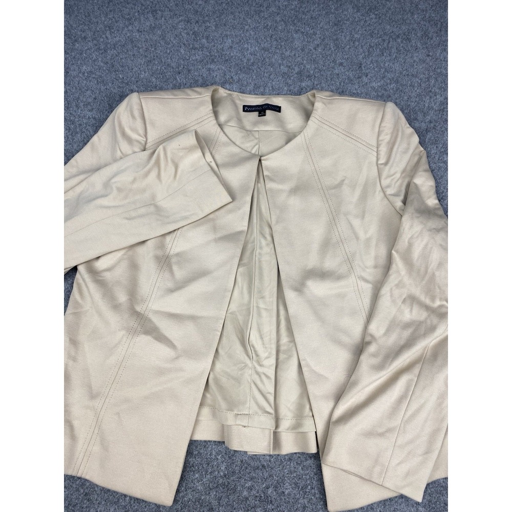 Preston & York Jamie Jacket Women's Size 10 Khaki Beige Open Front Blazer Career